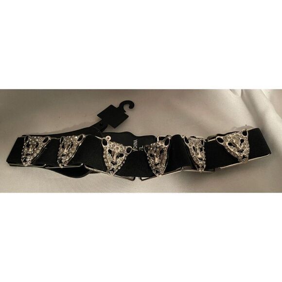 New Leopard Rhinestone stretch belt M/L 28" - 36" - Picture 5 of 5